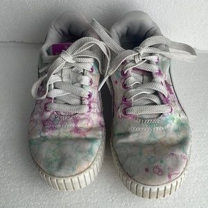 Puma Carina sneakers lace up non-marking pink white tennis shoes girls size 12.5